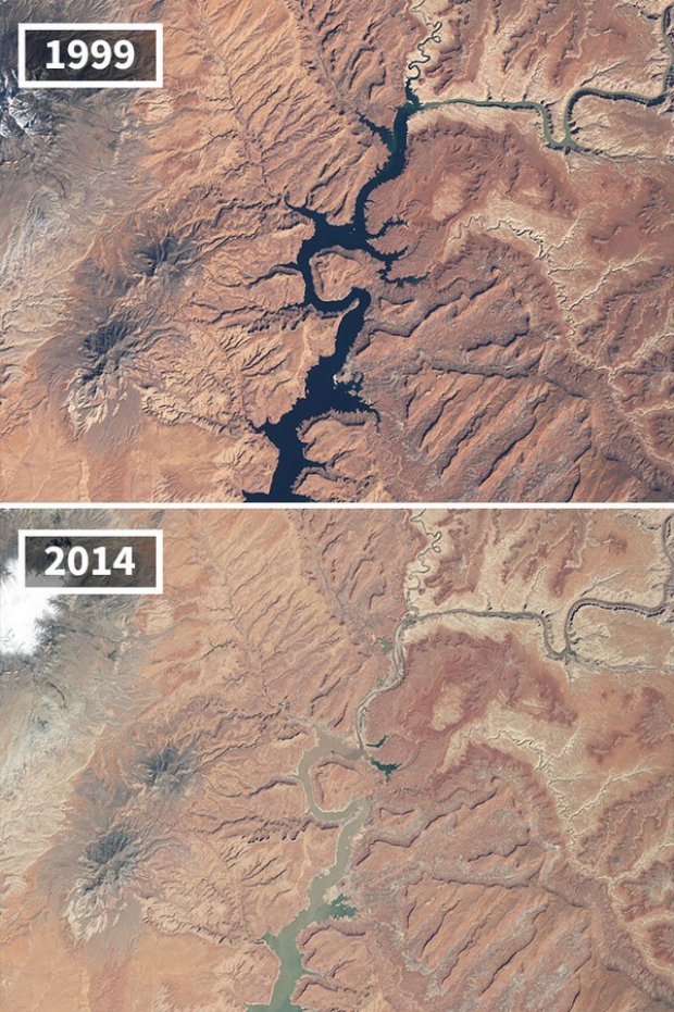 Arizona’daki Powell Gölü ve Utah’daki inanılmaz kuraklık