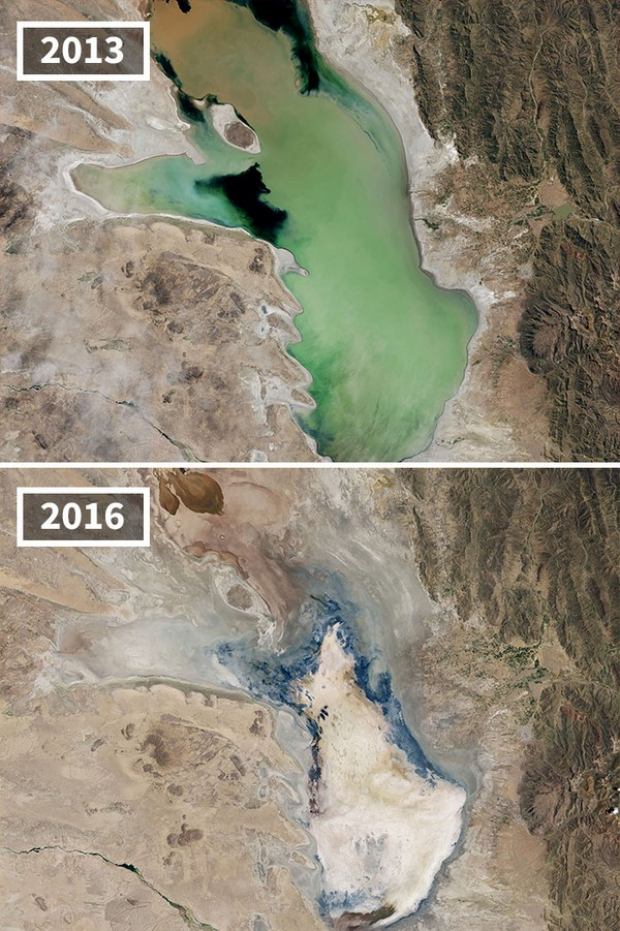 Bolivya’daki Poopo Gölü’nün korkunç durumu
