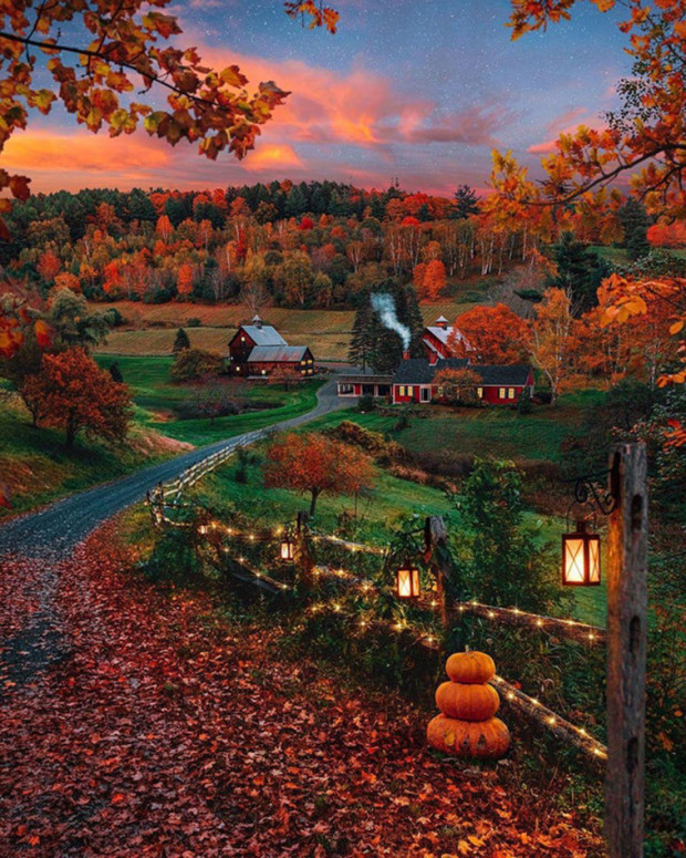 7. Vermont, ABD'de çeşitli sonbahar renkleri
