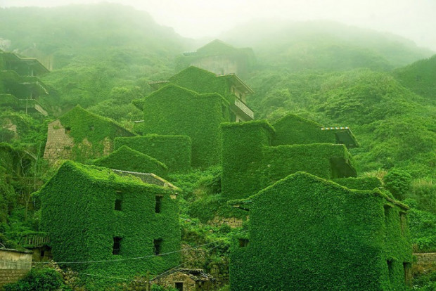 11) Shengsi'de doğaya teslim olmuş, terk edilmiş bir balıkçı köyü, Çin