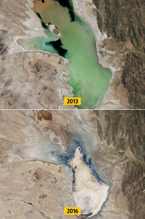 3. Bolivya’da Poopó Gölü’nün kaybolması